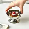 Taza de Postre Retro de Acero Inoxidable 304, Bol para Helado de Aspecto Elevado Estilo Palacio, Taza para Pudín, Taza para Helado, Vaso para Malteada