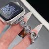 Correa de mezclilla con costuras de botón metálico y cuero para applewatch Apple Watch iwatch9 Generación 87654