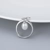 Nuevo anillo de perlas de agua dulce de plata S925 original transfronterizo, anillo de animal simple para mujer, accesorios de soporte vacío DIY, fabricantes