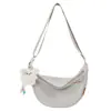 Bolsa de Nylon de Gran Capacidad para Mujer 2025 Nuevo Estilo Coreano Bolso Cruzado Simple Correa Ancha para el Hombro Bolso de Hombro Color Sólido Bolsa Tipo Bollo
