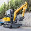 Exportado para a Europa, o Novo Ht30 Máquina de Gancho Pequeno de Três Cilindros, 3 Toneladas Todo-o-Terreno Cabine Fechada Esteira Escavadeira de Borracha