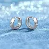 Pendientes de Aro de Plata de Ley S925 con Piedra Única de Moissanita, Estilo Minimalista Europeo y Americano, Exquisitos y de Alta Gama, Brazaletes para Oreja de Uso Diario
