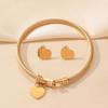 Tendência de Moda Simples Pulseira Brincos de Ferradura Coração para Mulheres High-End Ins Uso Diário