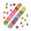 Nuevo Paquete de 12 Piña Aguacate Cereza Fruta Arcilla Suave Parche para Manicura DIY Joyería para Uñas Material de Pegamento