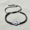 Pulseira Explosiva Transfronteiriça Europeia e Americana Feminina Olho Grego Palma Olho Azul Olho Grego Cordão Vermelho Tecido Pulseira Ajustável