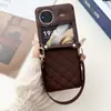 Funda de Moda para Teléfono vivoXFlip de Cuero con Patrón de Diamantes Nuevo de Gama Alta Funda Plegable vivoxflip