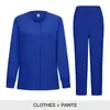 Roupas de Lavar à Mão Elásticas Transfronteiriças Roupa de Trabalho de Médico Uniforme de Enfermeira Conjunto Cardigã de Manga Longa Feminino Roupão de Isolamento Roupão Cirúrgico
