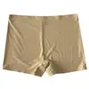 Novas Calcinhas de Seda Gelada Cor Sólida de Comércio Exterior para Mulheres, Forro 100% Algodão, Cintura Média Respirável, Shorts de Segurança Sem Costura Anti-Exposição, Boxer