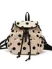 Mochila de Bolinhas Estilo Academia Coreana Feminina Casual Versátil Aba Cordão Mochila Escolar Estudante Mochila Pequena Casual para Viagem