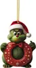 Navidad Transfronteriza Nuevo Acrílico Letra de Navidad Grinch Decoración de Árbol de Navidad Regalo Festivo Cabello Verde Colgante para el Hogar