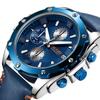 [Nuevo reloj de cuarzo de cuero unisex con temporizador multifuncional MEGIR] Modelo: 2074 metros.