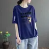 Comercio exterior transfronterizo sobrestock marca camiseta de manga corta de verano para mujer holgada talla grande ropa de mujer camiseta de manga media versátil adelgazante top moderno