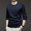 Otoño Nuevo Sudadera Casual de Alta Gama para Hombre Cuello Redondo Delgado Camiseta de Manga Larga Casual de Negocios Tops Dropshipping