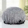 Gorro de Ducha para Adultos de Doble Capa Ecológico PEVA Estampado Lija Impermeable Alta Calidad Anti-humo de Aceite Amazon Transfronterizo
