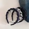 Diadema de Tela de Lunares y Rayas de Alta Calidad con Dientes, Estilo Retro Perezoso, Versátil, Antideslizante, Diadema de Corona Alta