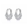 Pendientes de plata s925 transfronterizos con personalidad, temperamento de moda, combinables con todo, con microincrustaciones de circonitas de color.