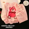 Nuevo Conjunto de Dos Piezas de Algodón Grueso Cálido de Dibujos Animados con Mangas Largas y Pantalones Largos para Niñas, Ropa de Casa para Otoño e Invierno