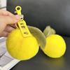 Piel de conejo Rex llavero grande de durazno para coche colgante de fruta colgante de bola de felpa regalo de bolsa de durazno humano real