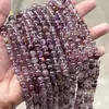 Tiras de Cuentas Redondas Moradas Fantasma Natural para Joyería DIY Accesorios de Collar Hecho a Mano Venta al por Mayor Cuentas Sueltas de Cristal Morado