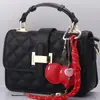 Nuevo Colgante de Bolso con Forma de Corazón de Felpa con Estampado de Leopardo de Amazon, Llavero de Cereza con Cuerda Trenzada, Venta al por Mayor de Regalos Pequeños