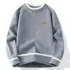 Suéter de dos piezas falso para hombre, invierno, corte holgado, talla grande, para hombres más corpulentos, capa interior de punto, estilo moderno y relajado, suéter de punto grueso, prenda exterior