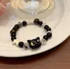 Pulsera Gatito Negro Sésamo Negro para Mujer Diseño de Nicho Tono Blanco y Negro Linda Pulsera Ins para Pareja Venta al por Mayor