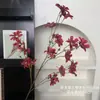 Flor artificial, haste única de orquídea roxa, para decoração de cena de casamento, arranjo de chão, arranjo floral, adereços florais decorativos, flores artificiais