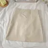 2026 Nueva Falda de Piel Sintética, Falda Midi de Línea A para Mujer, Falda Corta, Cintura Alta, Adelgazante, Otoño-Invierno, Negra, Talla Pequeña