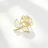 Broche de Flor de Rosa Suave, Sencillo y Elegante, Metal Liso, Pin de Flor Electroplateado Ecológico, Accesorio para Mujer Pin de Solapa