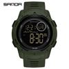 Reloj Sanda Nuevo 2125 Tendencia de Moda Estudiante Deportes Multifuncional Creativo Cool Reloj de Pantalla Única para Hombre y Mujer