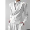 Traje Casual para Hombre y Mujer 2026 Chaleco de Solapa de Negocios Estilo Británico Solapa de Muesca Chaleco de Corte Ajustado