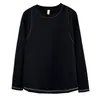 Blusa Feminina Plus Size Estilo Novo de Primavera Simples Versátil Manga Longa com Costura Visível 100kg Casual Roupa de Baixo Blusa 9525