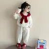 Conjunto de Moletom de Outono para Meninas 2025 Novo Conjunto Infantil Casual Fashion Elegante de Duas Peças Roupas de Bebê para Primavera e Outono