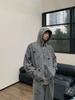 Otoño e Invierno Europeo y Americano Nuevo Sudadera con Capucha Rota Lavada Peso Pesado Holgada Versátil Retro Moda de Marca Popular para Hombres y Mujeres