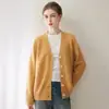 Capa Cárdigan de Hilo Floral Suelto para Mujer Kangbaolai Otoño/Invierno Nuevo Estilo 75% Cachemir 25% Seda de Morera