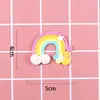 Decoração de Estrela Nuvens Arco-Íris Enfeites para Bolo Estrela Argila Macia Cena de Borracha Assar Bolo Plug-in Arco-Íris