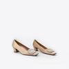 2026 Início da Primavera Rv Salto Médio Sapatos Femininos Individuais Bico Quadrado Cetim Strass Socialite Sapatos de Casamento Sapatos de Trabalho Atacado Moda
