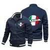 Chaqueta de Manga Larga con Cuello Alto y Cremallera Estilo Americano Talla Grande, Chaqueta Bomber de Béisbol, Corte Holgado para Hombre