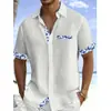 Camisa de Manga Corta con Botones Estilo Hawaiano para Hombre con Estampado Floral 3D Adecuada para Primavera y Verano Cómoda y Transpirable