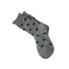 Nuevos Calcetines de Lana para Mujer Otoño e Invierno, Combinación de Colores Grises con Lazo, Calcetines Cálidos Espesos de Media Pantorrilla, Calcetines Holgados para Mujer