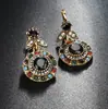 2018 Nuevos Pendientes Bohemios Coloridos de Piedras Preciosas Oro Antiguo Exquisitos Incrustados de Diamantes para Damas Celebridades deseo Explosiones