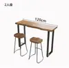 Mesa de Bar de Madera Maciza, Mesa de Comedor de Patas Altas, Mesa de Barra de Café, Mesa para el Hogar, Mesa Larga Simple de Pared para Tienda de Snacks y Té de Leche