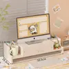 Soporte elevador para monitor de computadora de escritorio, organizador de estación de trabajo, base con cajón, estante de almacenamiento universal