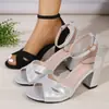Sandalias de Tacón Grueso con Tiras Cruzadas y Punta Abierta para Mujer, Estilo Nuevo Otoño 2026 de Comercio Exterior Transfronterizo, Sandalias de Tacón Alto Huecas de Talla Grande Europea y Americana