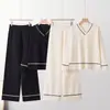 Conjunto de Punto de Moda Transfronterizo para Mujer Otoño/Invierno 2026 Nuevo Jersey de Punto Casual Holgado Conjunto de Dos Piezas