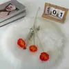 Planta Verde Papoula Flor de Papoula Flocada Flor Falsa Casamento Decoração Suave Arranjo de Flores Casa Flor Seca Flocking Flor Artificial
