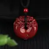 Colgante de Arena Dorada Púrpura Natural Estilo Étnico Pixiu para Hombres y Mujeres, Mineral Original Cinabrio Fortuna Adorno Vintage Accesorio