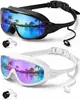 Gafas de Natación para Adultos con Tapones Integrados, Montura Grande, Antiempañantes, Alta Definición, Unisex, Stock de Fabricante, Campo de Visión Amplio, Fábrica de Gafas de Natación