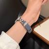 Correa de Mezclilla con Pegamento Irregular Adecuada para Apple 89 S10 S1 Huawei Fit4 Gt5 Xiaomi 10 Pulsera