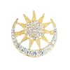 Nuevos Adornos de Cofre de Metal de Alta Gama de Estrella y Luna para Mujer, Broches Versátiles Retro Europeos, Pines y Accesorios Florales